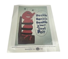 Vintage 80’s AAA Club DOUBLE SIDED Kid Safety 15.5”x18.5” Laminated Poster USA picture