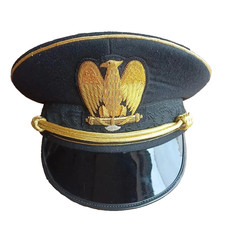 WW2 Italian M1895 Military Officer Visor Cap – Fascist Era Uniform Hat Repro picture