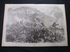 1885 Civil War Print - Battle of Lookout Mountain, Chattanooga, Tennessee 1863 picture