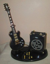 Telemania Black Gibson Les Paul Collectible Guitar & Amp Telephone Untested picture