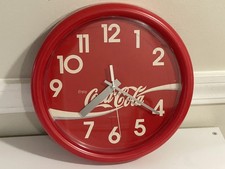 VTG ENJOY COCA COLA TAKANE QUARTZ 14” PLASTIC CLOCK WORKS picture