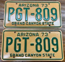 BEAUTIFUL, UNUSED 1973-1979 ARIZONA LICENSE PLATES MVD CLEAR GUARANTEE PGT 809 picture