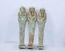 Rare Egyptian Antique 3 Ushabti BC Pharaonic Era picture
