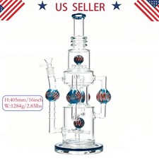 Super Heavy 16''(XL) Glass Bong and Water Pipes Smoking Perc Bongs w/14mm bowl picture