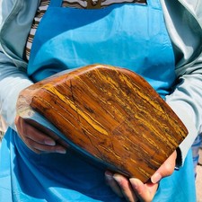 9.65LB Large Natural Tiger Eye Quartz Crystal Polished Healing Sample 5603 picture