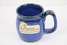 Wolf River Community Bank Mug Sunset Hill Stoneware Hand Made in USA Wisconsin picture