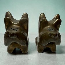 Pair Of Scotty Dog Salt And Pepper Shakers. Brass Or Bronze  picture