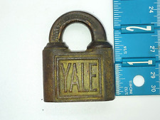 Antique Yale Push Key Cast Iron and Brass Padlock no key picture