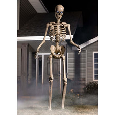 8FT MOTION-ACTIVATED TOWERING SKELETON ANIMATRONIC TALKING INDOOR OUTDOOR picture