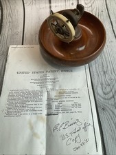 Vintage 1950’s GHS Bakelite Brass Ship Wheel Nut Cracker Wood W/ Patent Papers picture