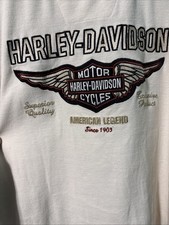 Vtg Harley Davidson Henley Shirt Mens XL Cream Long Sleeve AM Legend 90’s Y2K picture
