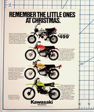 Vintage Kawasaki Mini Bikes Christmas Ad KV75 KD100 KM100 KX80 Motorcycle Print picture