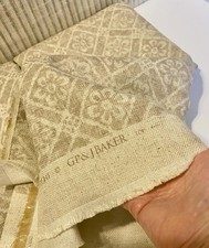 SEE NEW PRICE GP & J BAKER Fabric Remnants 2 Pcs Approx. 3 Yards Taupe / Cream picture