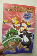 2009 Pokemon Birthday Card (with stickers) Unused - some warping/damage picture