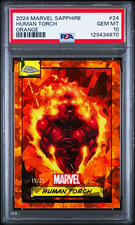 2024 Topps Marvel Sapphire Human Torch Orange #24 PSA 10 19/25 picture