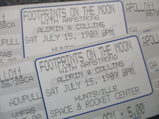 1989 NASA APOLLO 11 20TH ANNV ASTRONAUT FOOTPRINTS ON MOON UNUSED FULL TICKETS-2 picture