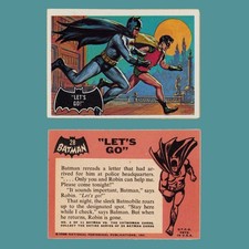 Original 1966 Topps Batman & Robin • Black Bat Logo • Card # 28 • Let's Go NM picture