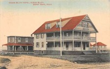 Brant Rock Massachusetts street view of Ocean Bluff Hotel antique pc DD8061 picture