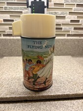 Vintage 1968 “The Flying Nun” Aladdin Metal Thermos - Super Nice Condition picture