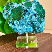 2.38LB  Rare Natural silica malachite slice quartz crystal luster mineral specim picture