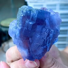 136G Natural Crystal Rare transparent blue cubic fluorite sample/China picture