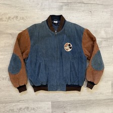 Vintage The Walt Disney Gallery Suede Mickey Mouse Bomber Jacket- Size Large picture