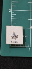 Vintage 14K Gold Tiny Masonic Lapel Pin w/Screw Back picture