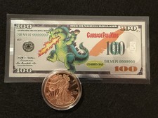 (1042) Garbage Pail Kids Charred Chad Foil $100 Note picture