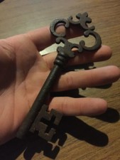 Victorian Master Door Cast Iron Skeleton Key METAL Castle Cathedral Decor GIFT picture