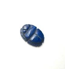 Lapis Lazuli Scarab Beetle Egyptian Handmade Stone Hieroglyphics picture