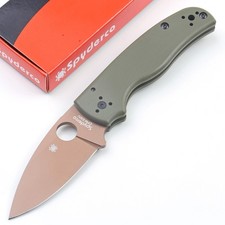 Shaman Custom Green Handle Gold Color Blade Lock Back Big Size Pocket Knife picture