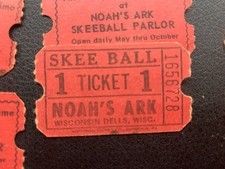 Vintage Noah’s Ark Skee Ball Tickets, Wisconsin Dells, WI 22 pcs lot picture