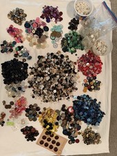 10+ Lb Vintage Buttons Estate Lot Color Separated 90% Wood Metal Shell Leather picture