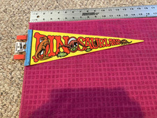 Vintage DINOSAURLAND Souvenir Pennant DINOSAUR NATIONAL MONUMENT Jensen UTAH UT picture