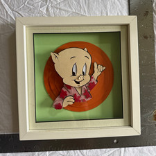 Warner Bros. Looney Tunes Porky Pig Framed Matted 9x9 Handcut Paper picture