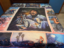 Vintage David Mann Easyriders Motorcycle Biker Art Quilt Comforter Rare picture