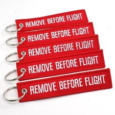5PCS Aviation Remove Before Flight Keychain – Double Sided Embroidered Jet Tag picture