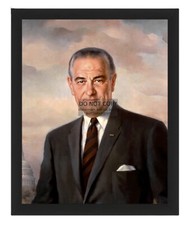 PRESIDENT LYNDON B. JOHNSON PRESIDENTIAL PAINTING PORTRAIT 8X10 FRAMED PHOTO picture