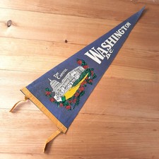 Washington D.C. The Capitol Felt Pennant Souvenir Flag Collectible Vintage picture