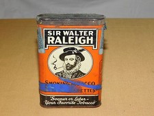 VINTAGE SIR WALTER RALEIGH PIPE & CIGARETTES SMOKING TOBACCO TIN *EMPTY*** picture