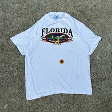 Vintage Florida Graphic Souvenir T-Shirt, White - State of Florida Tee Shirt picture