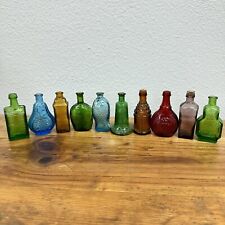 Lot 10 Vintage Wheaton Miniature Glass Bottles Ben Franklin, Liberty Bell, Fish picture
