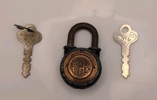 Vintage ACE Padlock with original matching keys. Working condition. picture