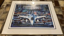 Paul Melia Manned Flight 100 Original Signature Signed Fighter Jet Large Print picture