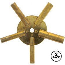 2 Pack Universal Antique Grandfather Brass Clock Key Odd picture