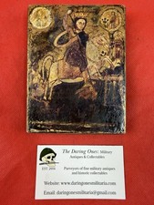 Rare Original Egyptian Coptic Christian Icon Artifact St. George picture