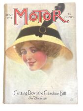 MOTOR MAGAZINE - JUNE 1913 CUTTING DOWN THE GASOLINE BILL  - RARE ANTIQUE picture