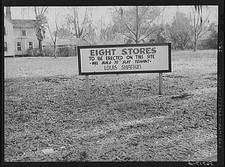 Photo:Starke Florida 1940 Sign Eight Stores To Be Erected Boomtown FSA picture