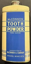 Vintage 1960s McConnon Tooth Powder Tin Winona Minnesota NOS Unused Advertising picture