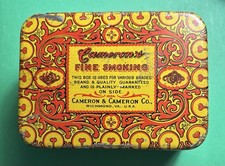 Vintage Cameron's Fine Smoking Best Grade Tobacco Tin 1900's Great Condition picture